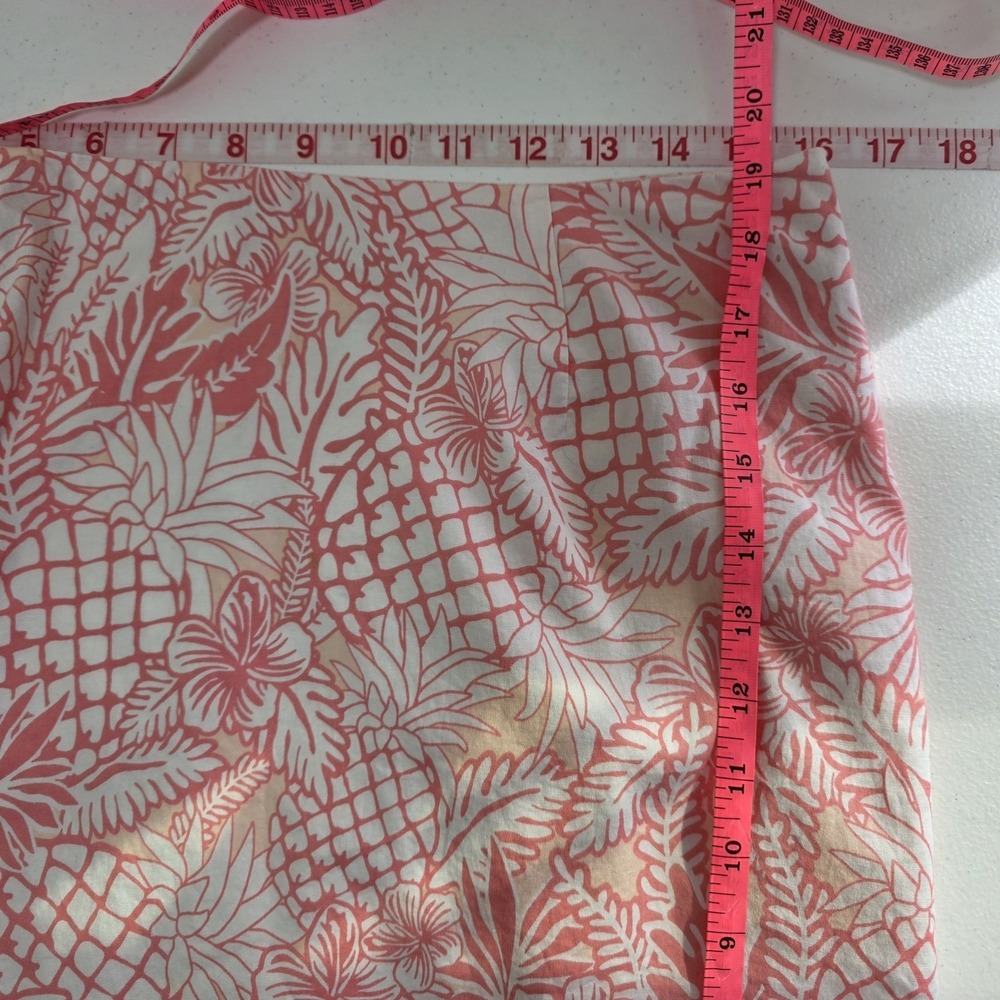 Vineyard Vines Pina Colada Pineapple Margo Skirt Womens 8 Pink Logo‎ Preppy Mini - Picture 8 of 9